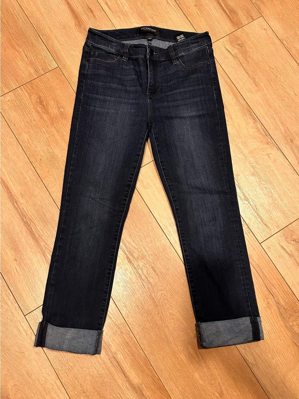 Liverpool Los Angeles Dark Wash Boyfriend Jeans - Dark Blue 4/27